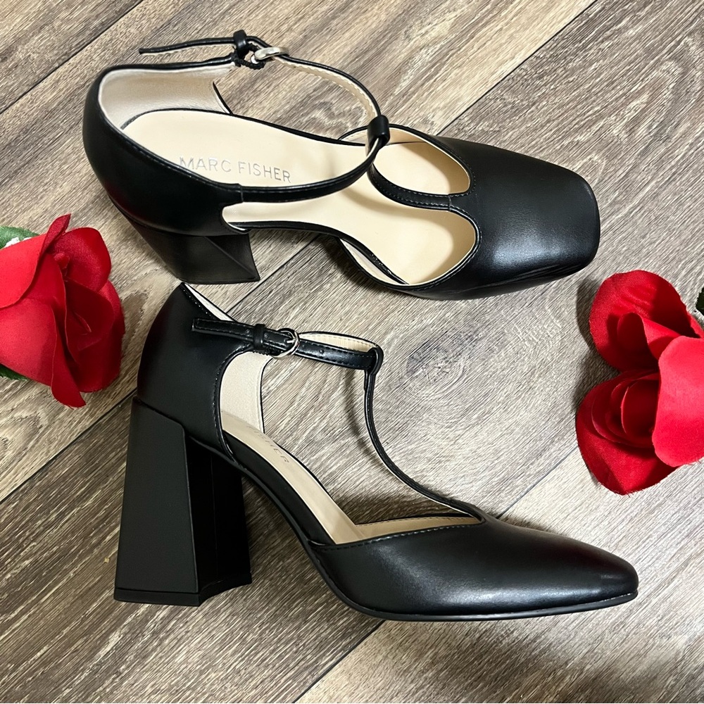 Marc Fisher Cyrene Tapered Block Heel Dress Pumps - Black - 6M